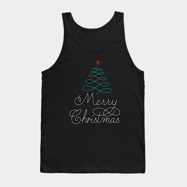 Merry Christmas - Calligraphy Lettering Tank Top by Frosby